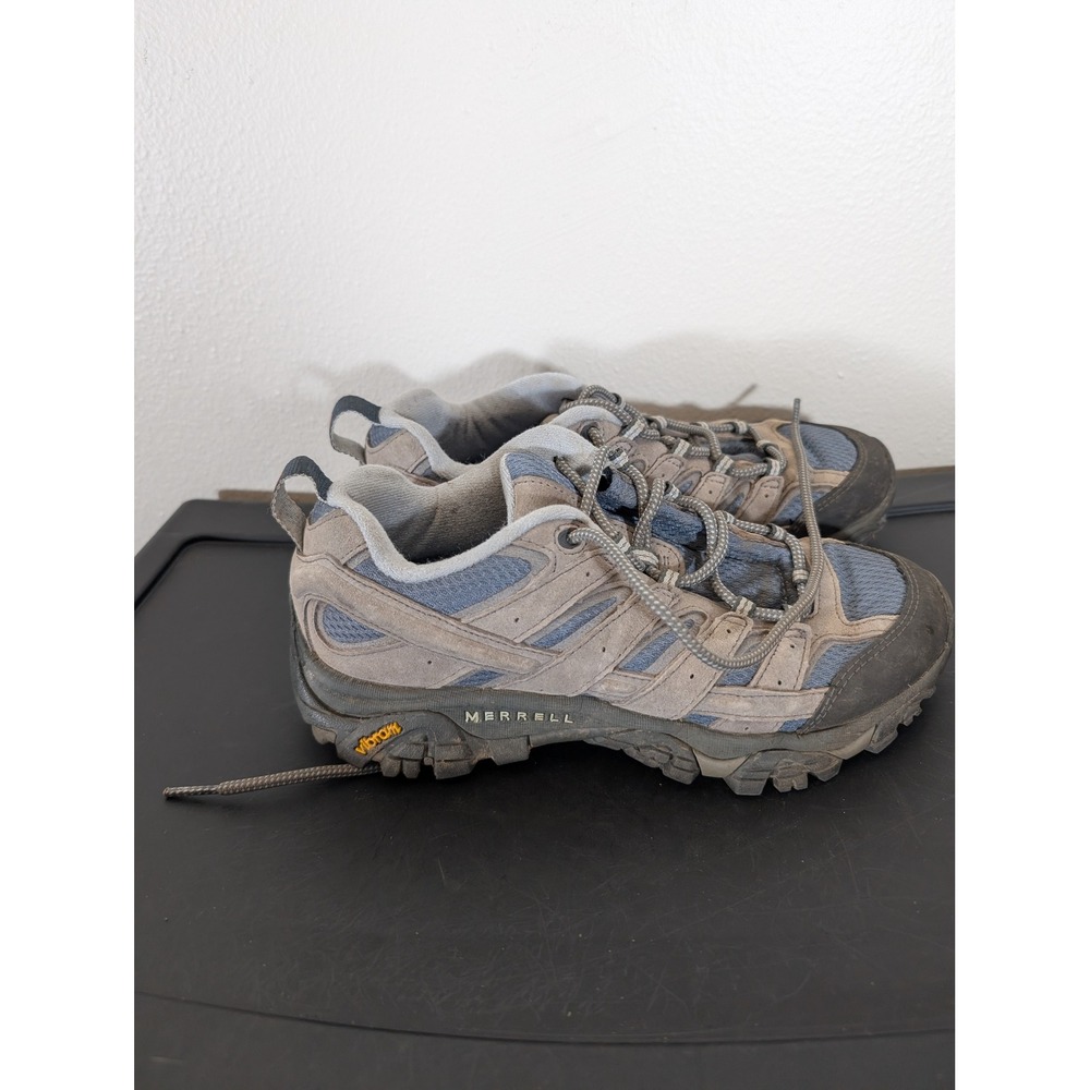Merrell Moab 2 Women 8.5 Ventilator Hiking Shoes Taupe Blue Vibram Low Outdoors